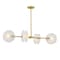 Designers Fountain Sky Fall 60 Watt 4-Light Brushed Gold Contemporary Island Light with Etched Fluted Glass Shades D311C-IS-BG - alternate 7